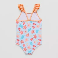 Disney Collection Little & Big Girls Moana One Piece Swimsuit