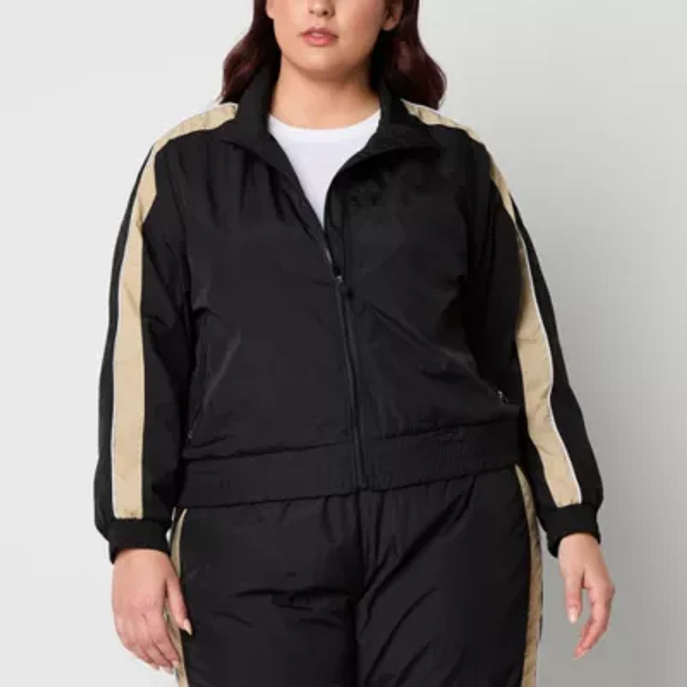 Xersion Womens Plus Woven Lightweight Track Jacket