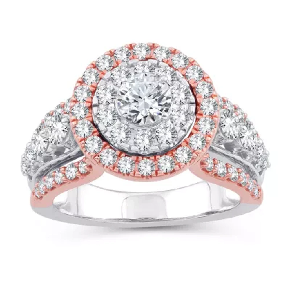 Womens / CT. T.W. Natural White Diamond 10K Gold Rose Round Engagement Ring