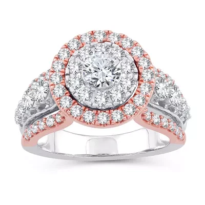 Womens / CT. T.W. Natural White Diamond 10K Gold Rose Round Engagement Ring