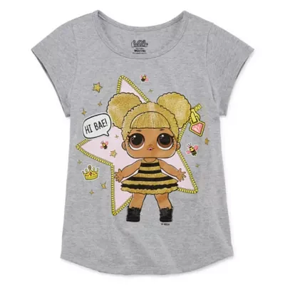 Little & Big Girls Round Neck Short Sleeve LOL Graphic T-Shirt