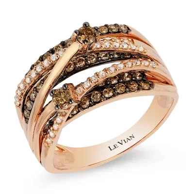 LIMITED QUANTITIES Le Vian Grand Sample Sale™ Vanilla Diamonds® & Chocolate Diamonds® Ring set in 14K Strawberry Gold
