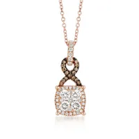 Le Vian® Grand Sample Sale™ Pendant featuring Vanilla Diamonds® & Chocolate Diamonds® set in 14K Strawberry Gold®