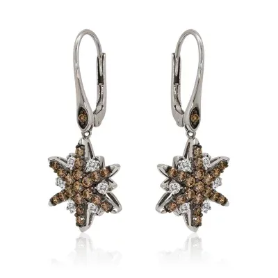 Le Vian® Grand Sample Sale™ Chocolate Diamonds® & Vanilla Diamonds® Starburst Earrings set in 14K Vanilla Gold®