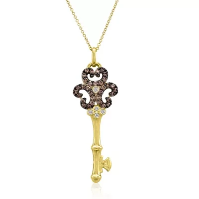 LIMITED QUANTITIES Le Vian Grand Sample Sale™ Chocolate Diamonds® & Vanilla Diamonds® Key Ring set in 14K Honey Gold™