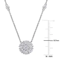 Womens 1 3/8 CT. T.W. Lab Created White Moissanite 10K White Gold Pendant Necklace