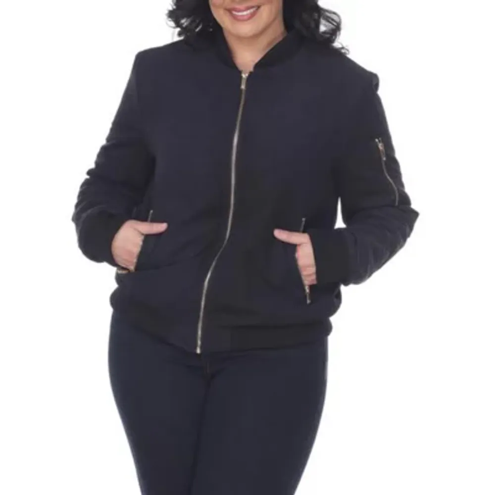 White Mark Bomber Jacket - Plus