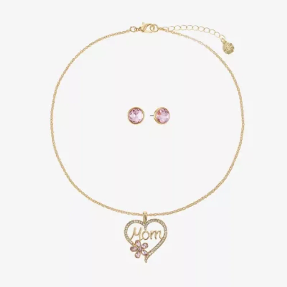 Monet Jewelry Mom Pendant Necklace And Stud Earring 2-pc. Glass Heart  Jewelry Set | CoolSprings Galleria