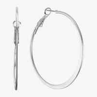 Liz Claiborne Thin Silver Tone Hoop Earrings