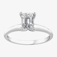 (H / Si2) Womens 1 CT. T.W. Lab Grown White Diamond 10K White Gold Solitaire Engagement Ring