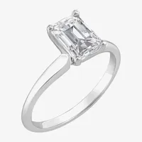 (H / Si2) Womens 1 CT. T.W. Lab Grown White Diamond 10K White Gold Solitaire Engagement Ring