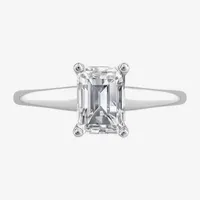 (H / Si2) Womens 1 CT. T.W. Lab Grown White Diamond 10K White Gold Solitaire Engagement Ring