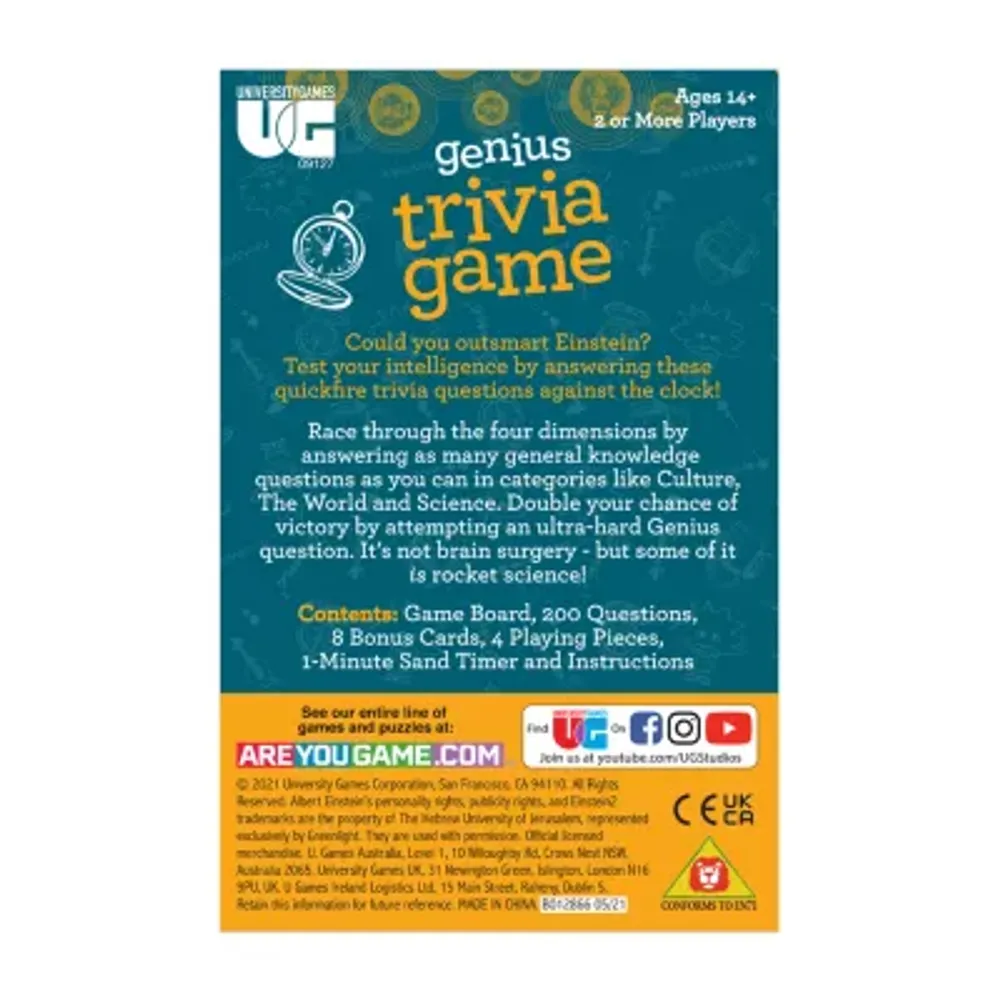 University Games Einstein Genius Trivia Game Card Game