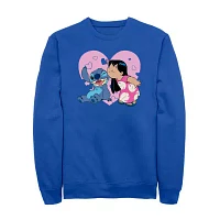 Mens Crew Neck Long Sleeve Lilo & Stitch Sweatshirt