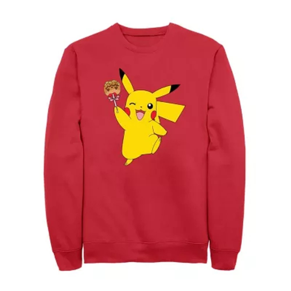 Mens Crew Neck Long Sleeve Pokeman Sweatshirt