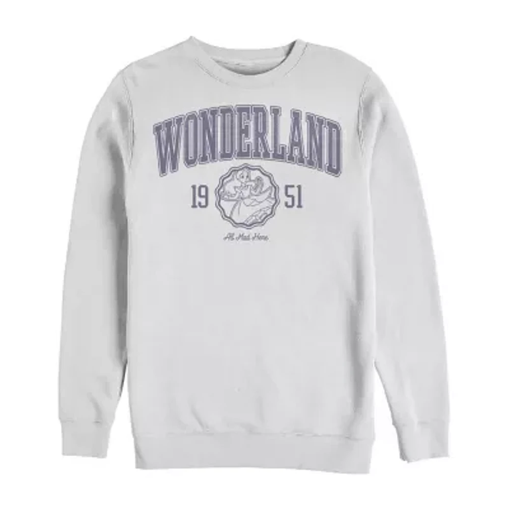 Mens Crew Neck Long Sleeve Alice in Wonderland Sweatshirt