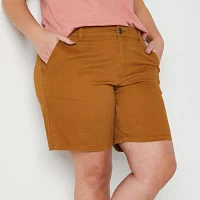 a.n.a Womens Mid Rise 8" Chino Short-Plus