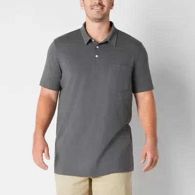 St. John's Bay Jersey Big and Tall Mens Regular Fit Short Sleeve Pocket Polo Shirt