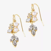 Bijoux Bar Delicates Crystal Simulated Pearl Drop Earrings