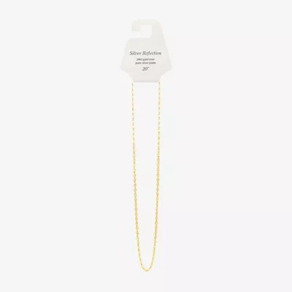 Silver Reflections 18K Gold Over Brass 20 Inch Bead Chain Necklace