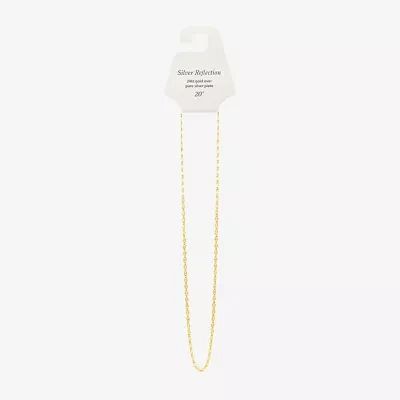 Silver Reflections 18K Gold Over Brass 20 Inch Bead Chain Necklace