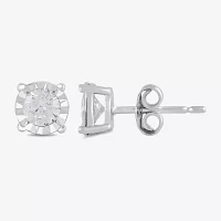 1 CT. T.W. Lab Grown White Diamond Sterling Silver Round Earring Set