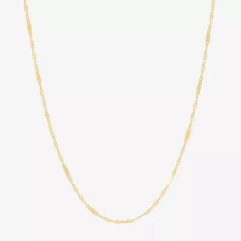 Made in Italy 14K Gold 18 Inch Solid Singapore Chain Necklace