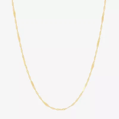 Made in Italy 14K Gold 18 Inch Solid Singapore Chain Necklace