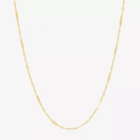 Made in Italy 14K Gold 18 Inch Solid Singapore Chain Necklace