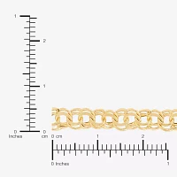 10K Gold 7.25 Inch Hollow Fashion Chain Bracelet