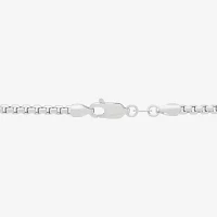 14K White Gold 22 Inch Semisolid Box Chain Necklace