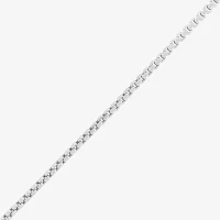 14K White Gold 22 Inch Semisolid Box Chain Necklace