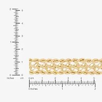 Womens 14K Gold 7.5 Inch Hollow Rope Chain Bracelet