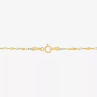 14K Gold 18 Inch Hollow Singapore Chain Necklace