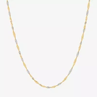 14K Gold 18 Inch Hollow Singapore Chain Necklace