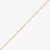 14K Gold 18 Inch Hollow Singapore Chain Necklace