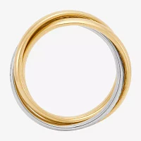 Made Italy Womens 3MM 10K Two Tone Gold Round Band