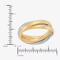 Made Italy Womens 3MM 10K Two Tone Gold Round Band