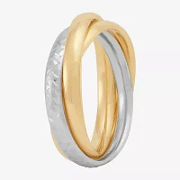 Made Italy Womens 3MM 10K Two Tone Gold Round Band