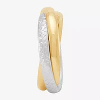 Made Italy Womens 3MM 10K Two Tone Gold Round Band