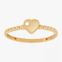 Womens 10K Gold Heart Round Band