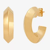 14K Gold 24.9mm Round Hoop Earrings