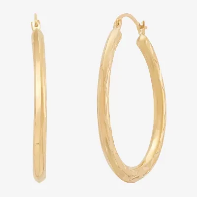 10K Gold 32.3mm Round Hoop Earrings