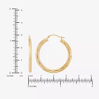 10K Gold 32.3mm Round Hoop Earrings