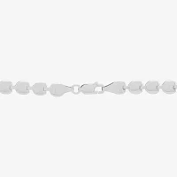 Made in Italy Womens 18 Inch Sterling Silver Link Necklace Round