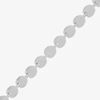 Made in Italy Womens 18 Inch Sterling Silver Link Necklace Round