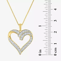 (G-H / I1-I2) Womens 5/8 CT. T.W. Lab Grown White Diamond 14K Gold Over Silver Sterling Silver Heart Pendant Necklace