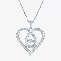 (G-H / I1-I2) Womens 5/8 CT. T.W. Lab Grown White Diamond Sterling Silver Heart Pendant Necklace