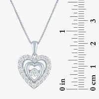 (G-H / I1-I2) Womens 5/8 CT. T.W. Lab Grown White Diamond Sterling Silver Heart 18 Inch Pendant Necklace