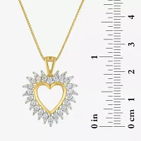 (G-H / I1-I2) Womens 5/8 CT. T.W. Lab Grown White Diamond 14K Gold Over Silver Sterling Silver Heart Pendant Necklaces